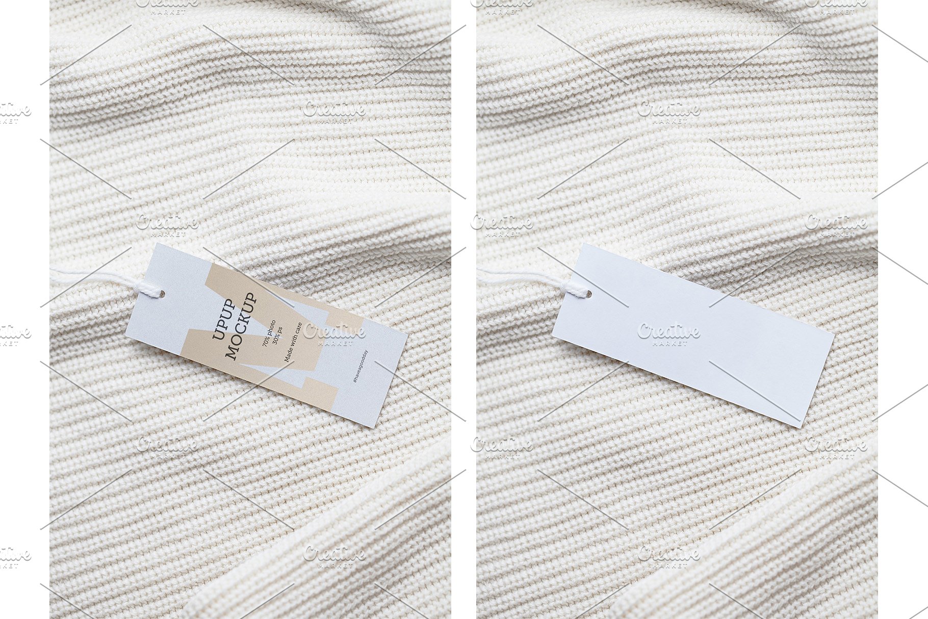 服装吊牌标签样机模板 Clothes label tag blank white mockup