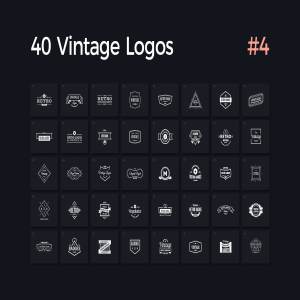 40个复古风格Logo标志设计模板合集v4 40 Vintage Logos Vol. 4插图1