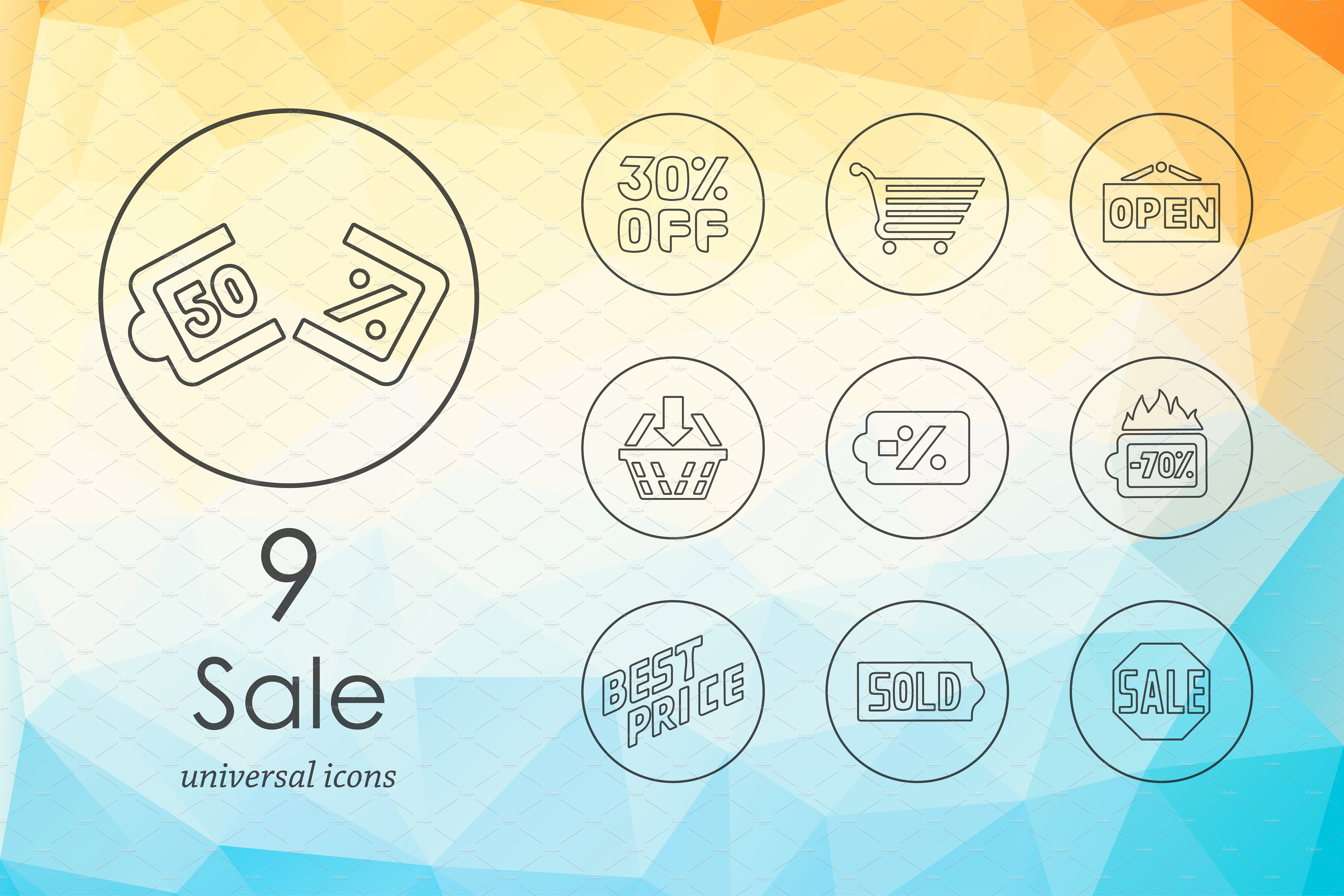 9枚促销主题图标 9 sale icons