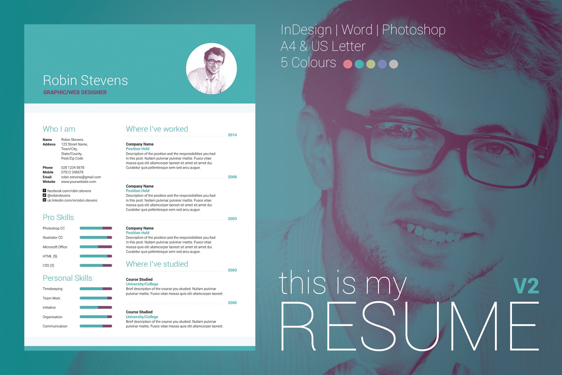 简约两列式求职简历模板 My Resume Version 2