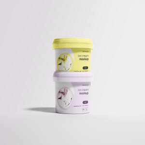 冰淇淋包装设计PSD样机模板 Ice Cream Package Mockup
