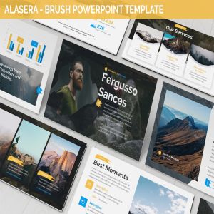 户外运动/冒险旅行导游服务公司PPT幻灯片模板 Alasera – Brush Powerpoint Template