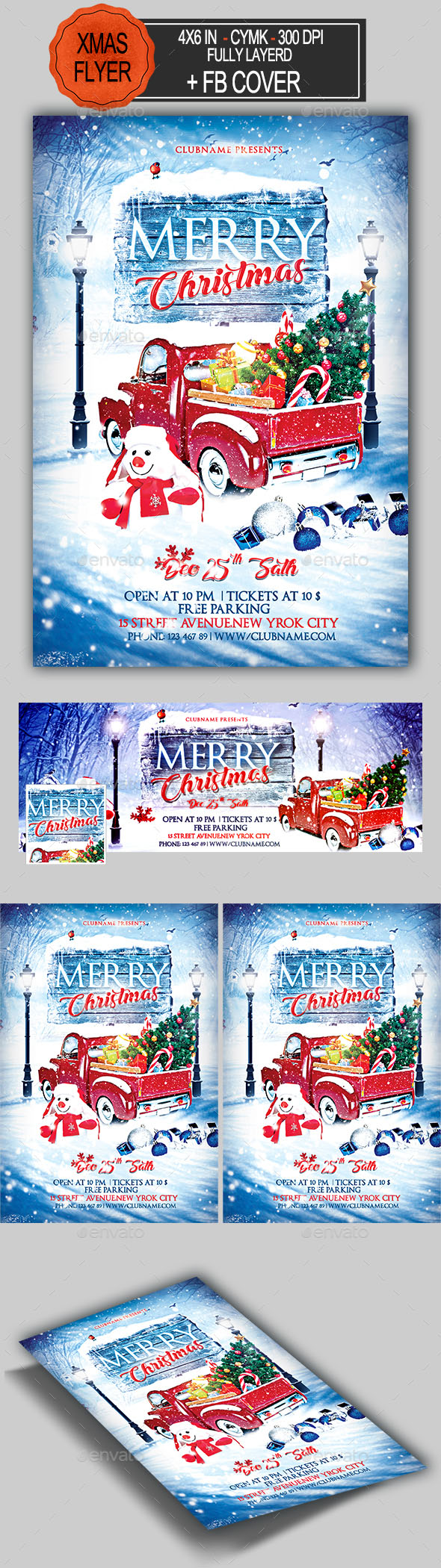 独具节日气氛的圣诞节海报模板下载 [psd]