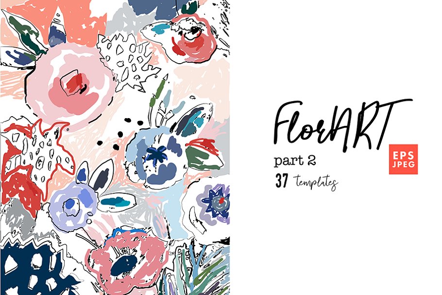 手绘花卉剪贴画第二弹 FlorART part 2