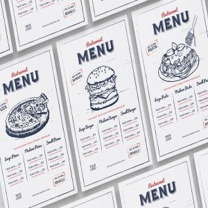 复古素描插画设计风格餐厅菜单设计模板素材 Vintage Restaurant Menu