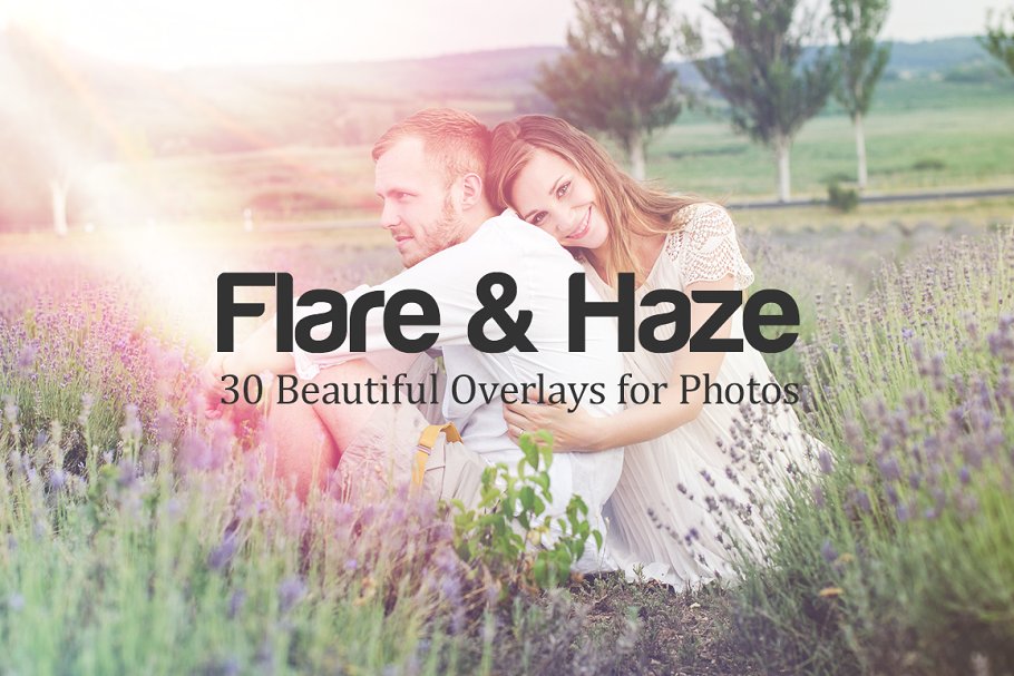 30款照片后期效果处理叠层背景 Flare & Haze: 30 Overlays for Photos