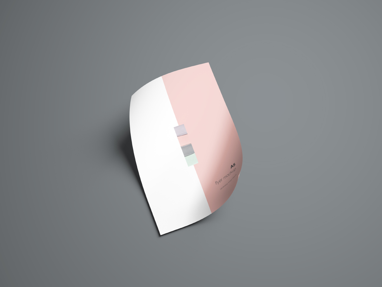 A5尺寸宣传单设计图样机模板 A5 Flyer Mockup