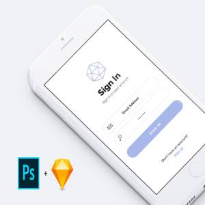 手机应用注册登录界面模板 Mobile App Sign In Screens