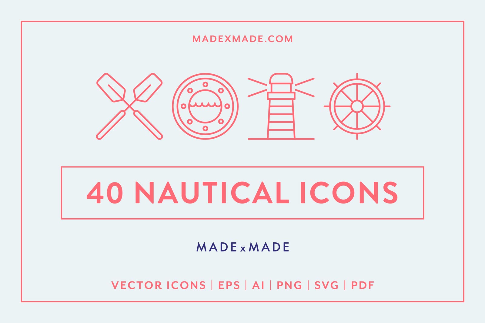 40个航海主题图标 40 Free Nautical Icons