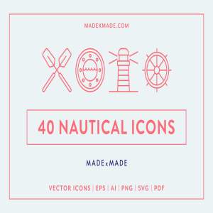 40个航海主题图标 40 Free Nautical Icons
