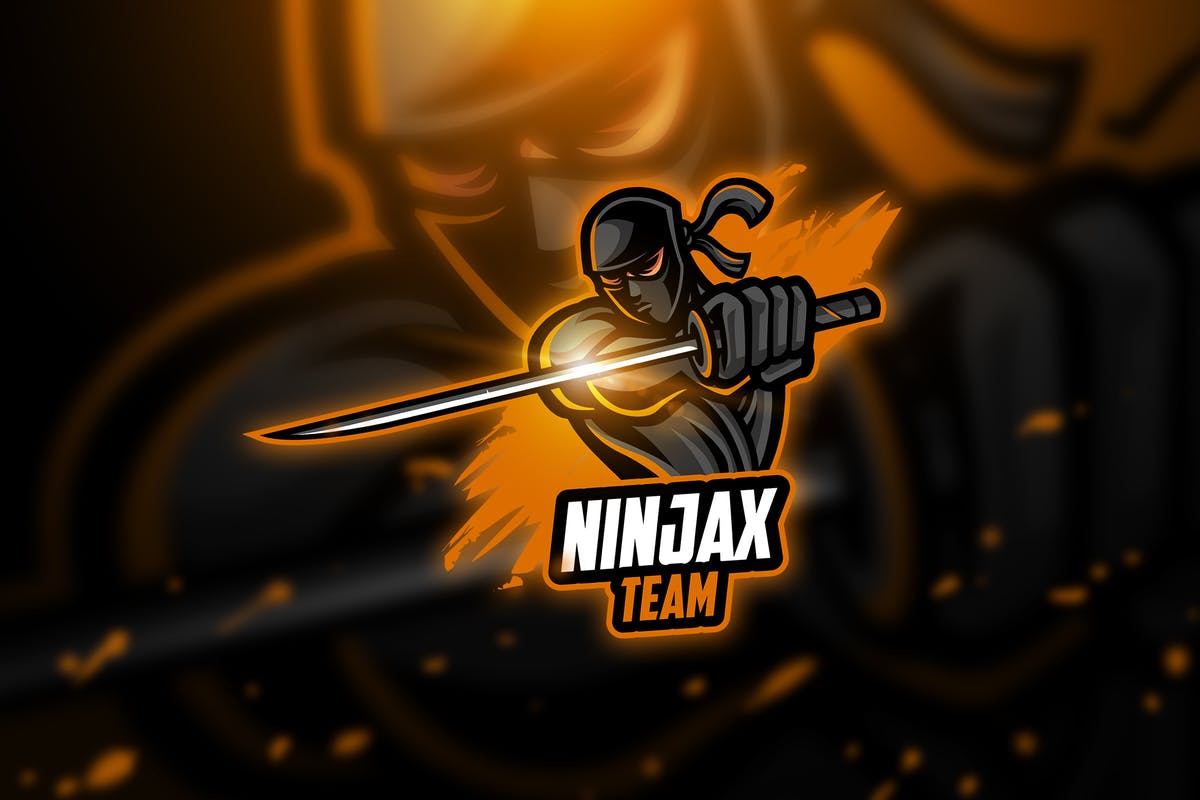 带剑忍者电子竞技战队Logo模板 Ninja – Mascot & Esport Logo