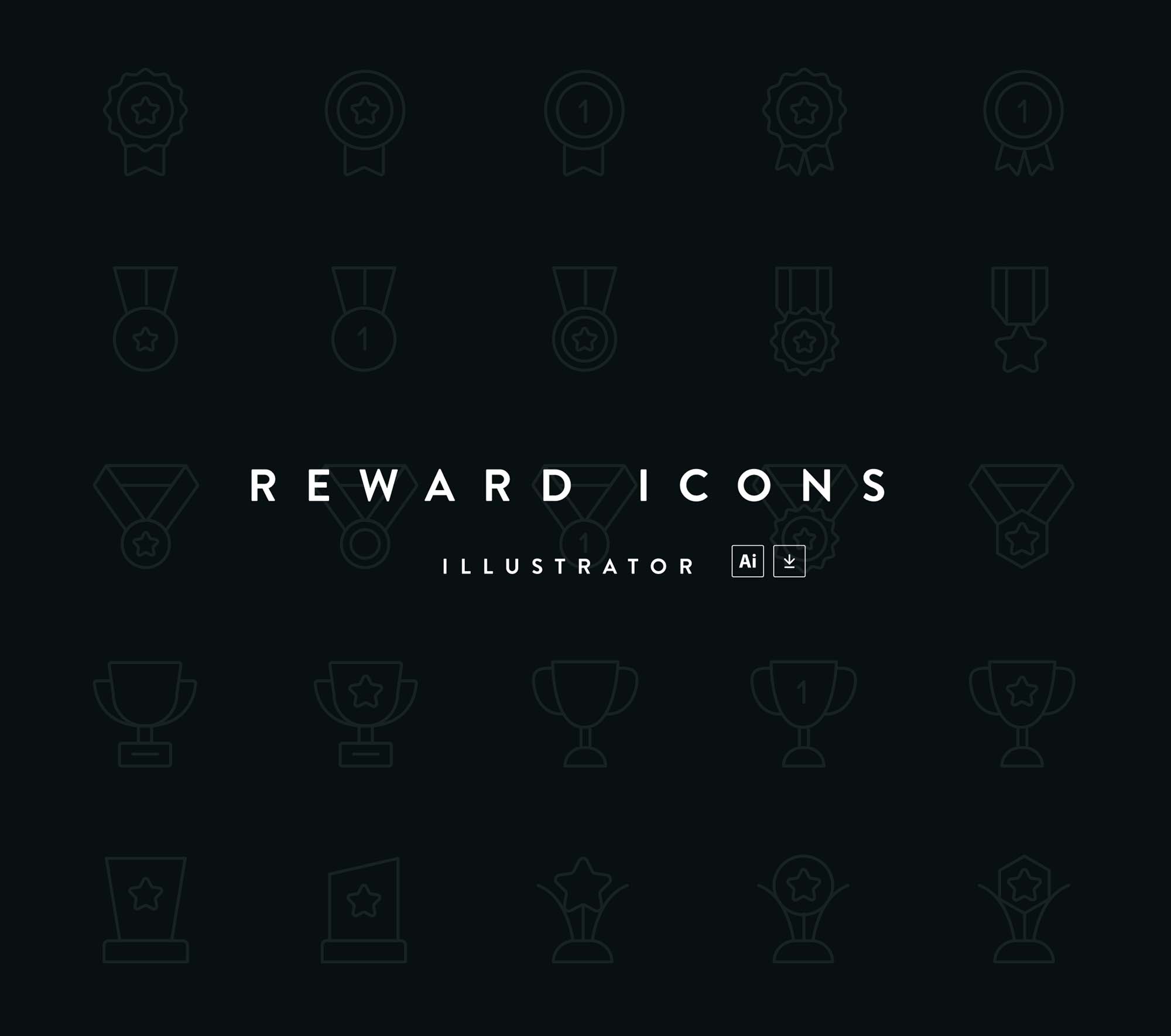 25枚奖章奖杯矢量图标素材 25 Vector Reward Icons
