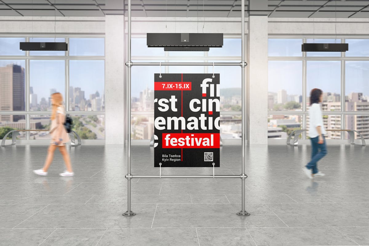 金属框架广告海报展览样机 Advertising Poster Mockups