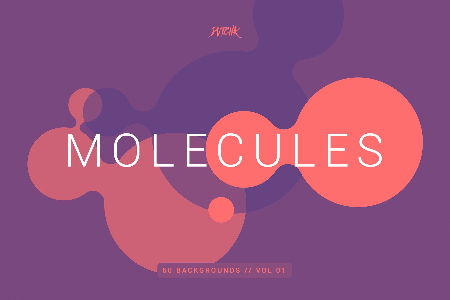 抽象分子结构扁平化风格背景v01 Molecules | Flat Backgrounds | V01