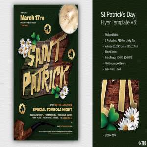 圣帕特里克节活动海报传单PSD模板v6 Saint Patricks Day Flyer PSD V6