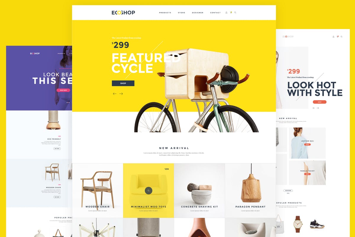 多用途电子商务网站PSD模板 ECOSHOP – Multipurpose eCommerce PSD Template