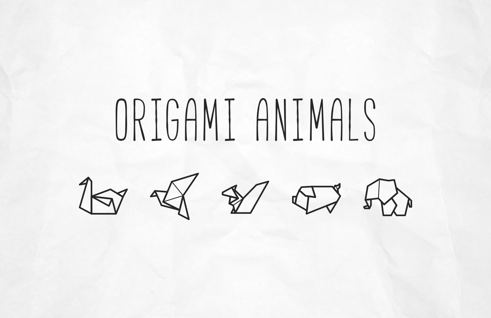 矢量折纸动物形状图标 Vector Origami Animal Icons
