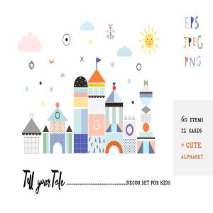 儿童项目装饰素材合集 Tell your Tale kids decor set