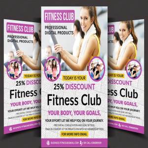 健身俱乐部海报宣传传单模板 Fitness Flyer