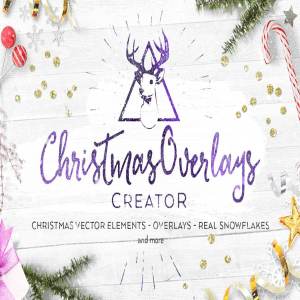 圣诞节主题设计工具包[图层样式&笔刷] Christmas Overlays Creator 154+