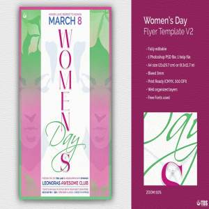 妇女节活动传单PSD模板v2 Womens Day Flyer PSD V2