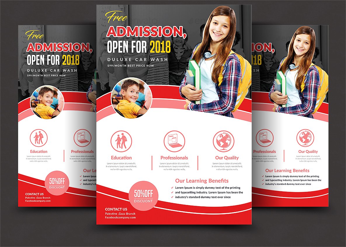 创意儿童教育宣传单设计模板 Kids Education Flyer