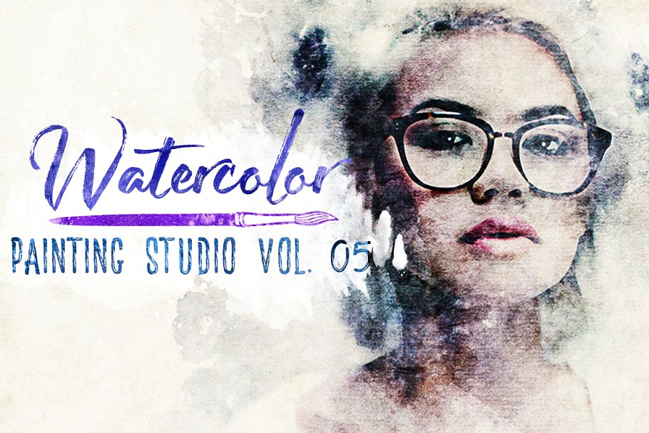 水彩画工作室第05卷-一键生成水彩画PS笔刷 Watercolor Painting Studio Vol. 05
