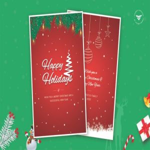 圣诞节日新年快乐祝福贺卡模板 Happy Holidays Greeting Card插图2