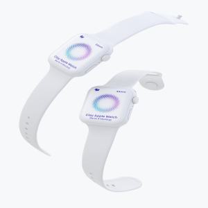 Apple Watch 4智能手表屏幕界面设计图样机04 Clay Apple Watch Series 4 (44mm) Mockup 04