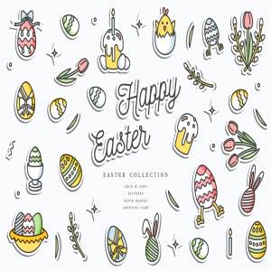 高品质的线性复活节图标