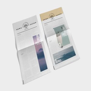 报纸排版设计平铺图样机模板 Full Page Newspaper Mockups