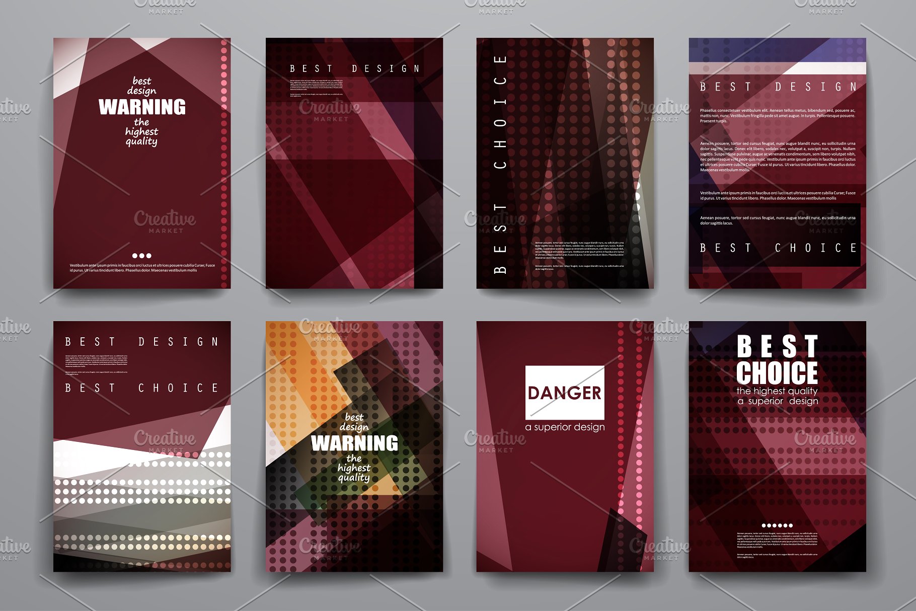 暗色调抽象图形背景画册背景 Abstract Brochures