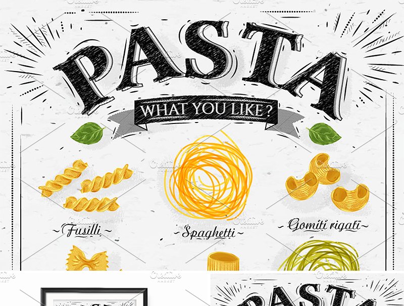 意大利面食面馆海报模板 Pasta Poster