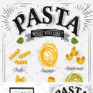 意大利面食面馆海报模板 Pasta Poster