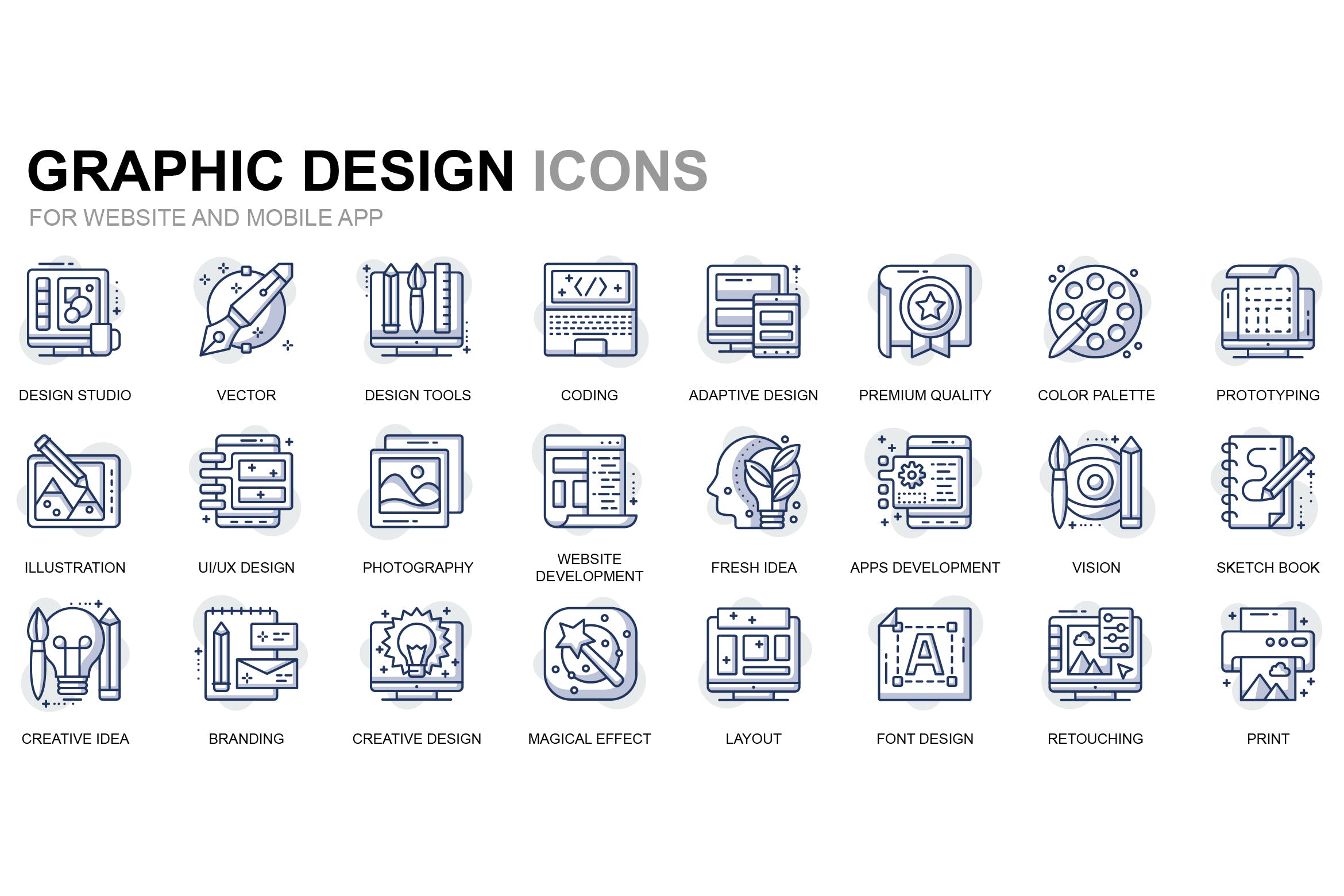 图形设计主题细线图标素材 Graphic Design Thin Line Icons