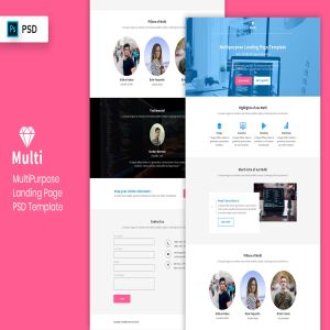 多用途企业/个人网站着陆页设计PSD模板V3 Multipurpose – Landing Page PSD Template-03