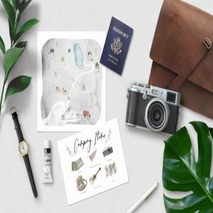 水彩手绘简易地图插画素材 Map Creator