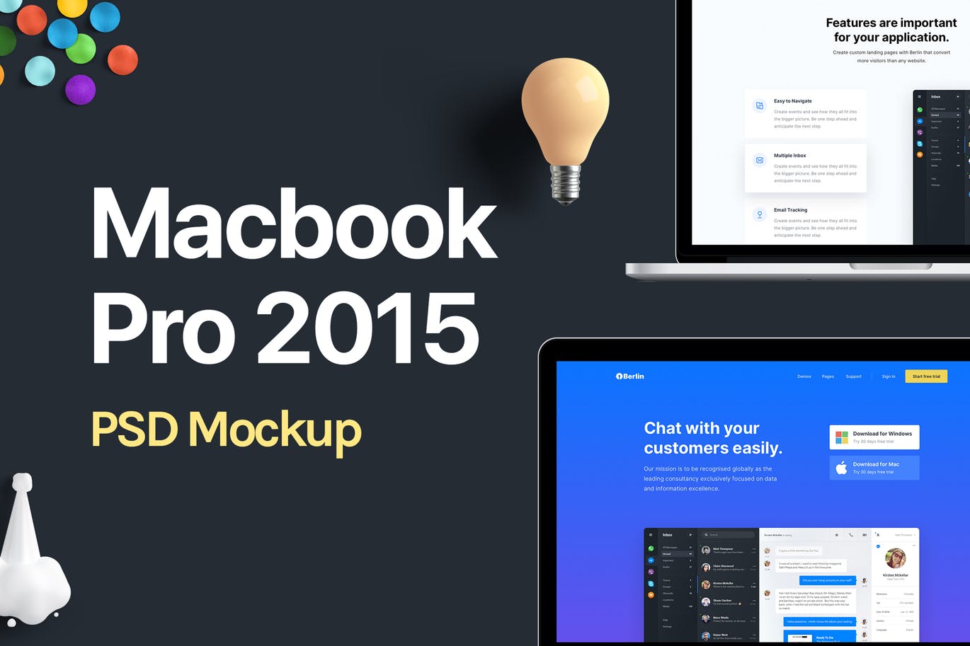 Apple MacBook Pro笔记本电脑屏幕演示样机模板 Apple Macbook Pro Mockup