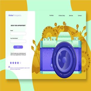 创意摄影创意设计网站着陆页模板 Floral Photography –  Banner & Landing Page