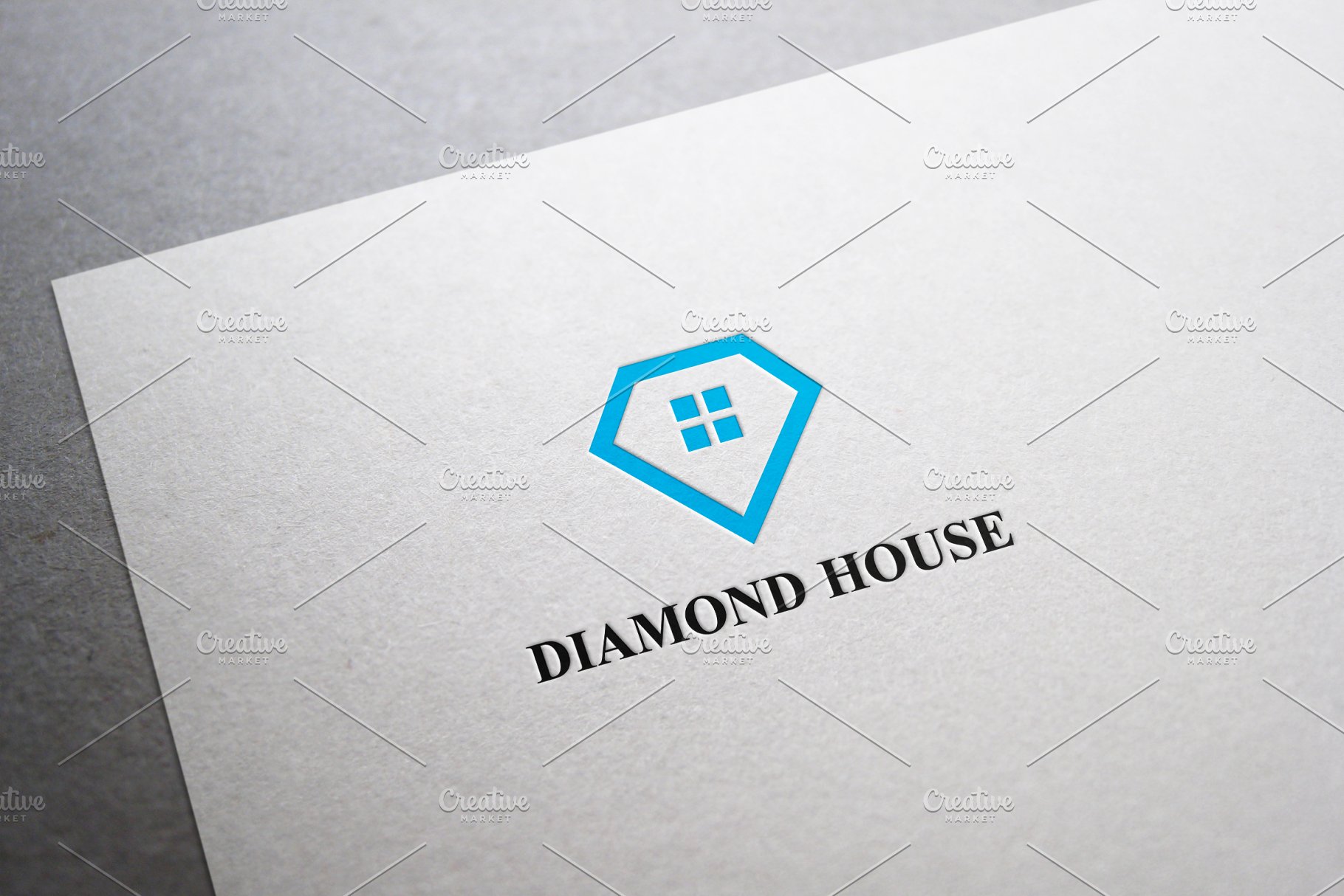 极简主义钻石房子Logo标志 Diamond House Logo