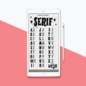 衬线字体Procreate&PS笔刷 Serif Lettering Worksheet插图2