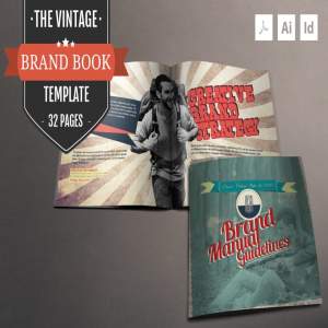 一款复古风画册模版下载[ai,indd,pdf]