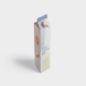 1L装果汁/牛奶包装盒设计效果图样机 Juice – Milk Mockup – 1L Carton Box – Large Size