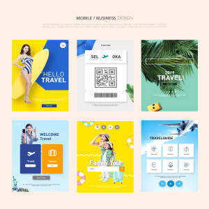 夏季假期旅行活动主题APP应用UI设计PSD模板