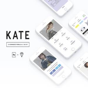 Behance&Dribbble 注册认证设计师出品：KATE Mobile UI / UX Kit 设计套件 [Sketch&PSD]