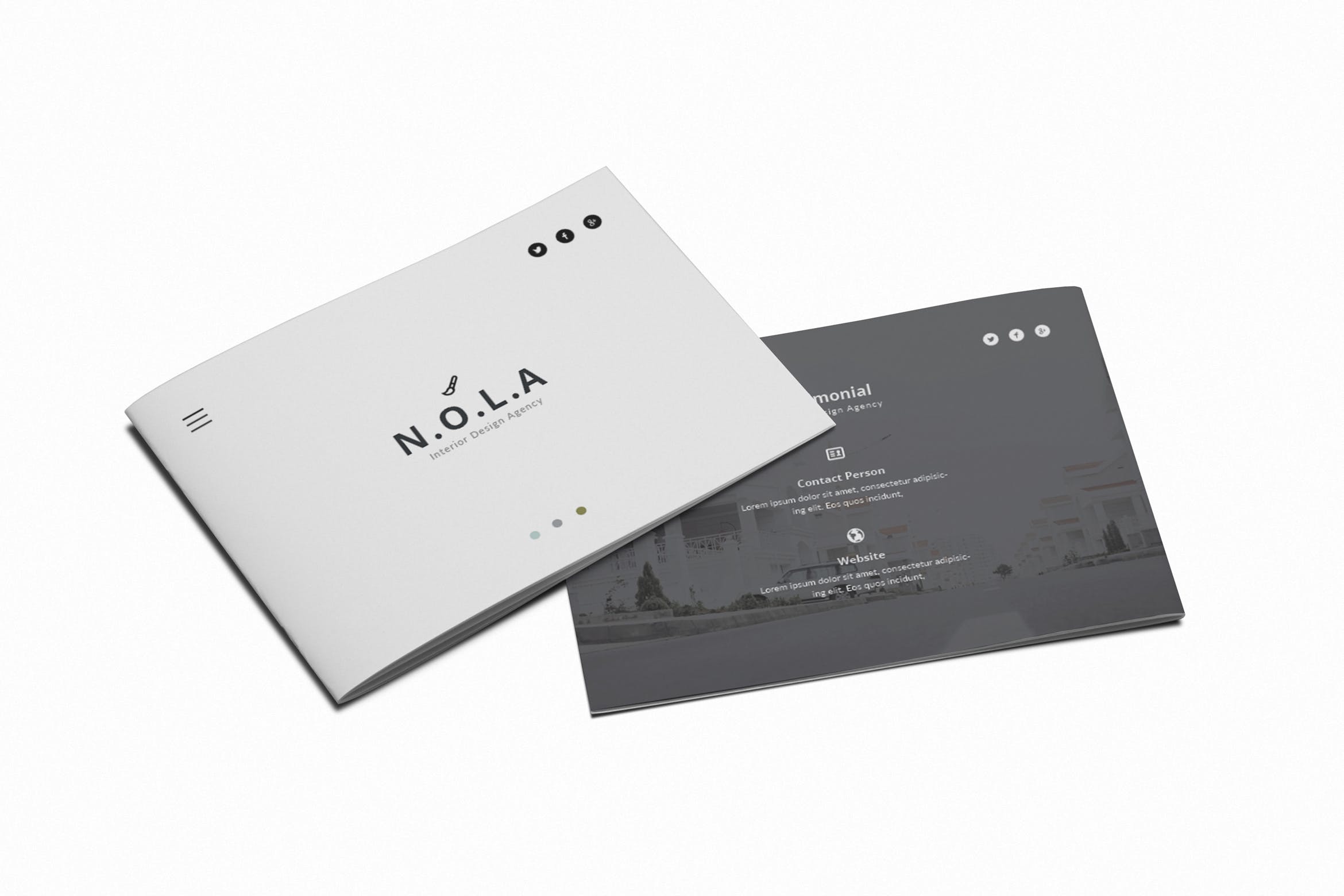 北欧装修风格室内设计A5规格画册设计模板