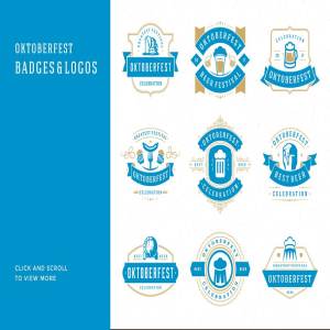 啤酒节主题Logo徽标模板/设计元素 Oktoberfest big bundle