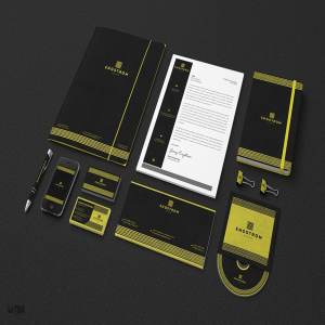 黑黄配色企业形象设计素材包 Black Yellow Corporate Identity PSD插图4