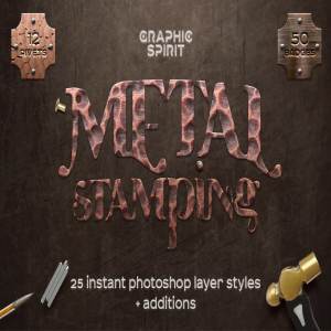 金属冲压效果PS图层样式 Metal Stamping Effect For Photoshop