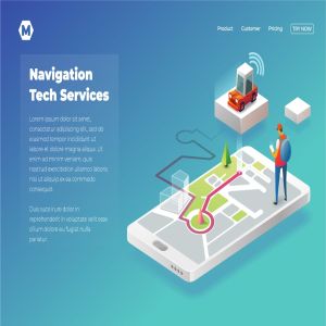 租车技术服务概念插画设计网站着陆页模板 Online Taxi in modern world